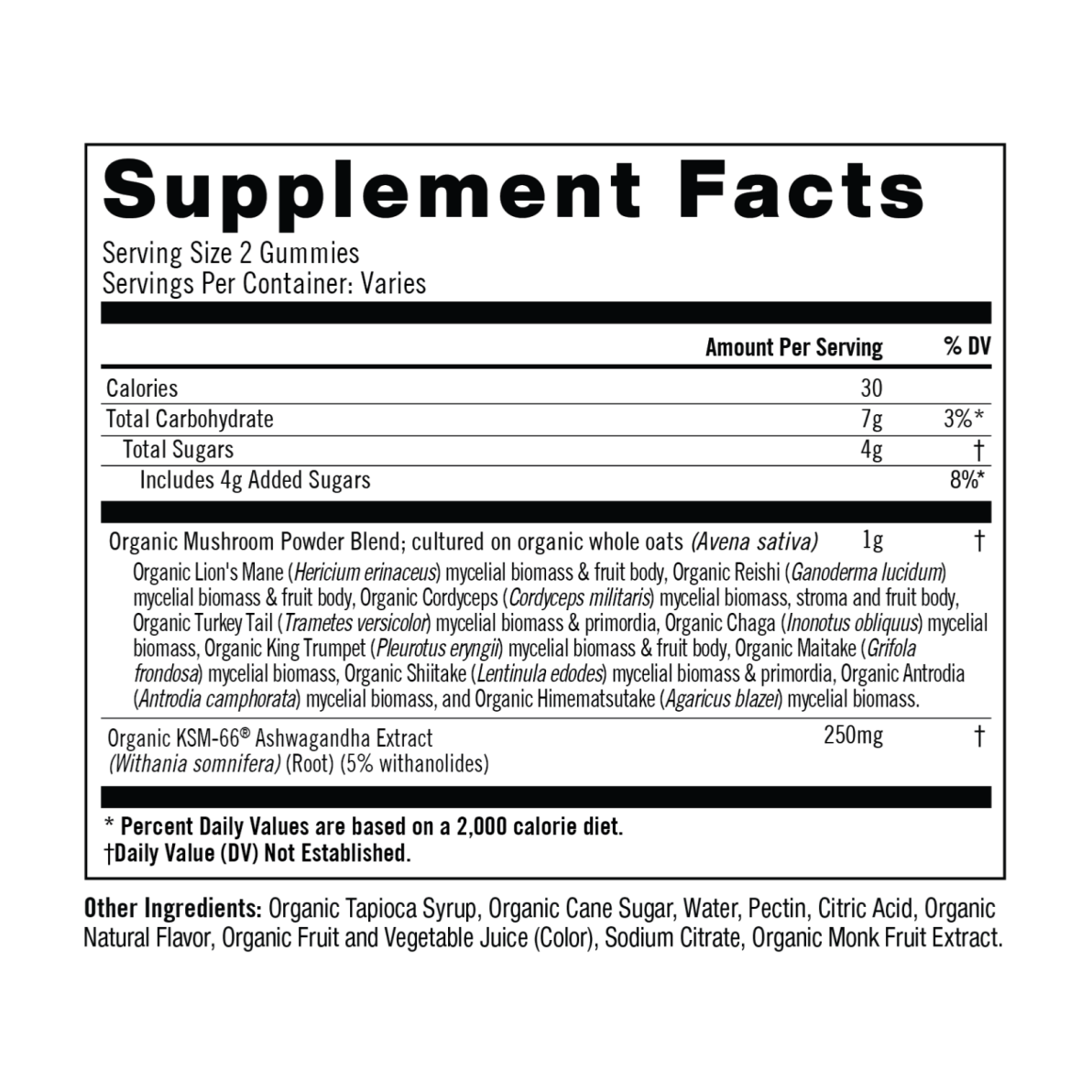 Om Mushroom Superfood Master Blend Mushroom Gummies 56 Count